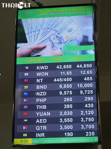Exchange rates of other currencies at Mulia Money Changer