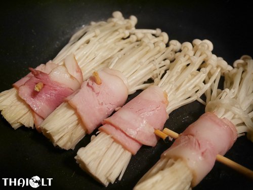Bacon Wrapped Enoki Mushrooms