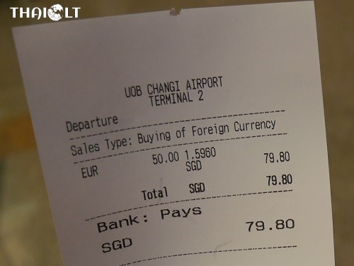 EUR to SGD exchange rate at Singapore Changi Airport