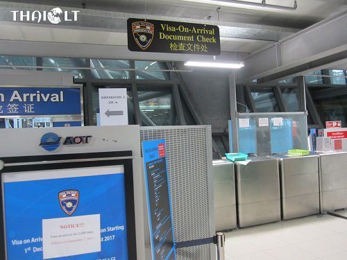 Visa on Arrival document check desk