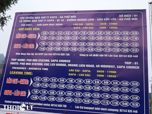 Bus Lao Cai to Sapa / Sapa to Lao Cai: Schedule, Price