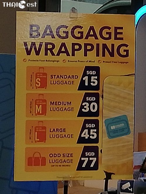 Baggage Wrapping price at Singapore Changi Airport (SIN)